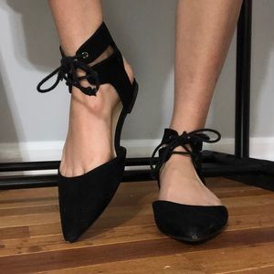 Ankle Strap Point Toe Flats